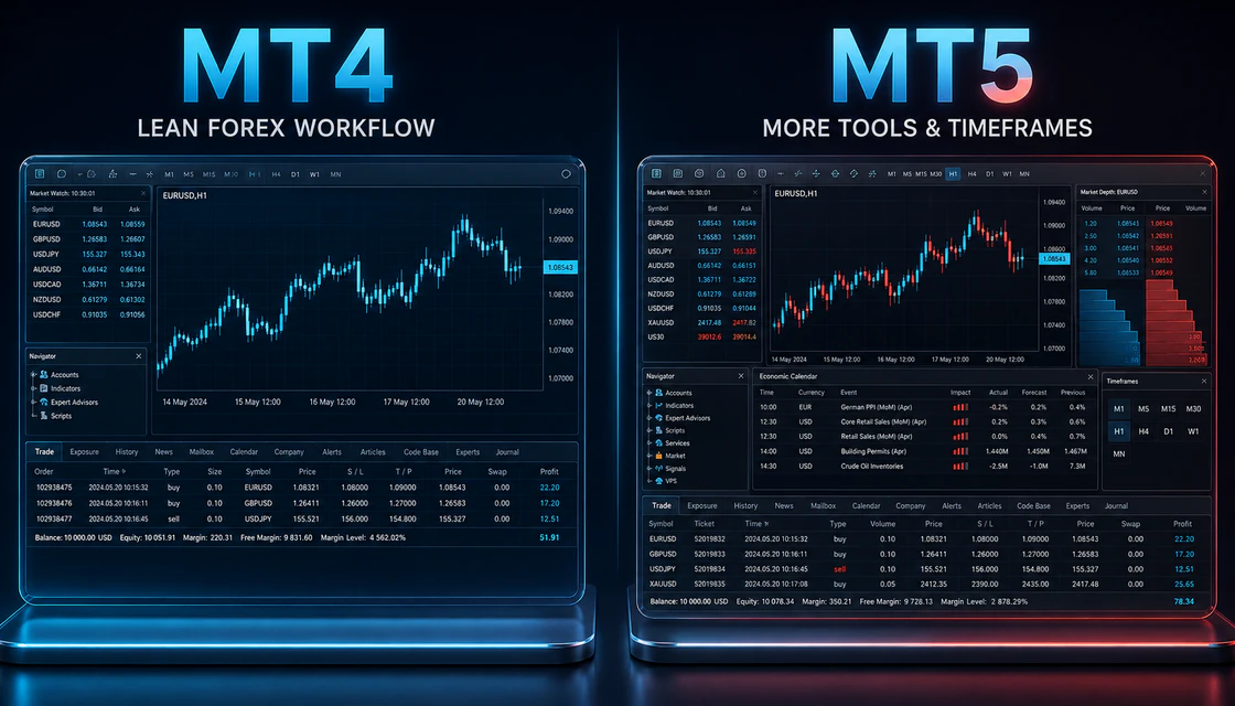 Alpari MT4 versus MT5 demo platform comparison