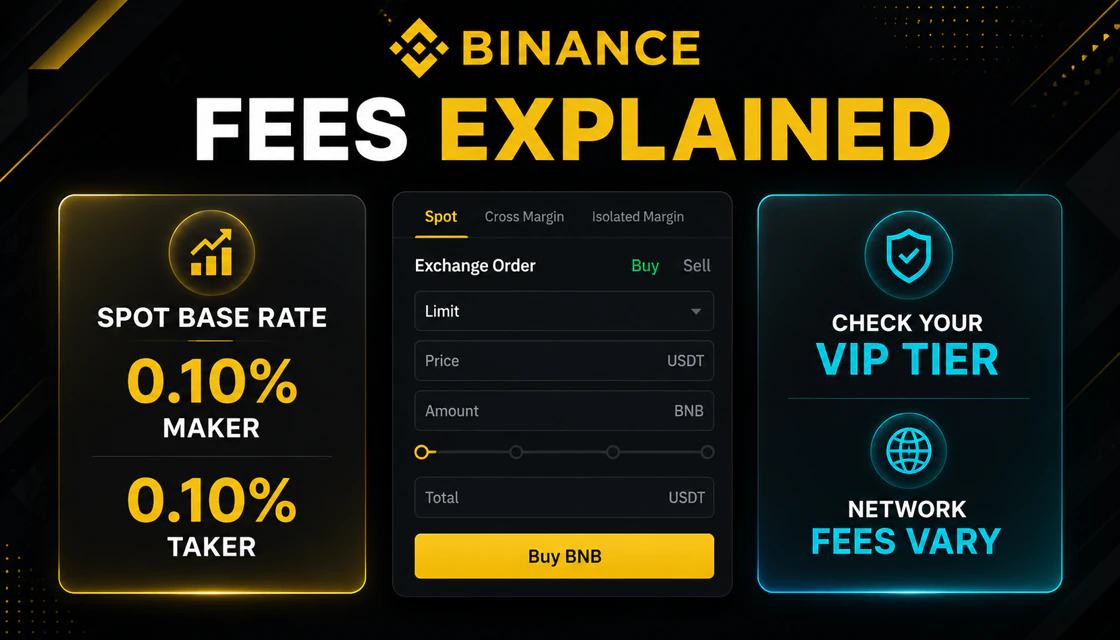 Binance spot fees explained with maker taker tiers and BNB discount