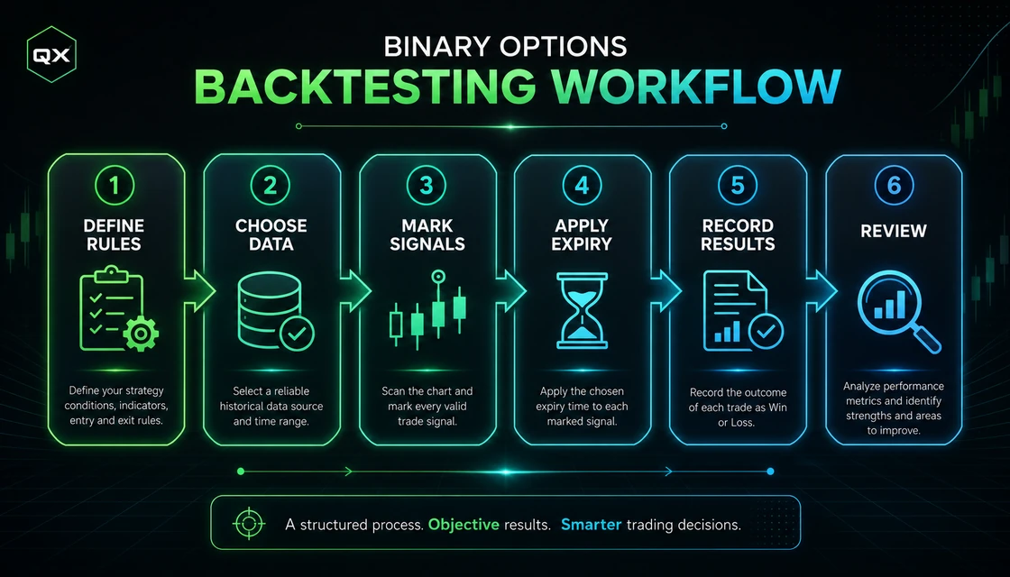 How to Backtest a Binary Options Strategy: Data, Metrics and Validation: workflow