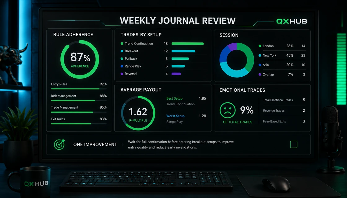 Binary Options Trading Journal: Record, Metrics and Weekly Review: weekly review
