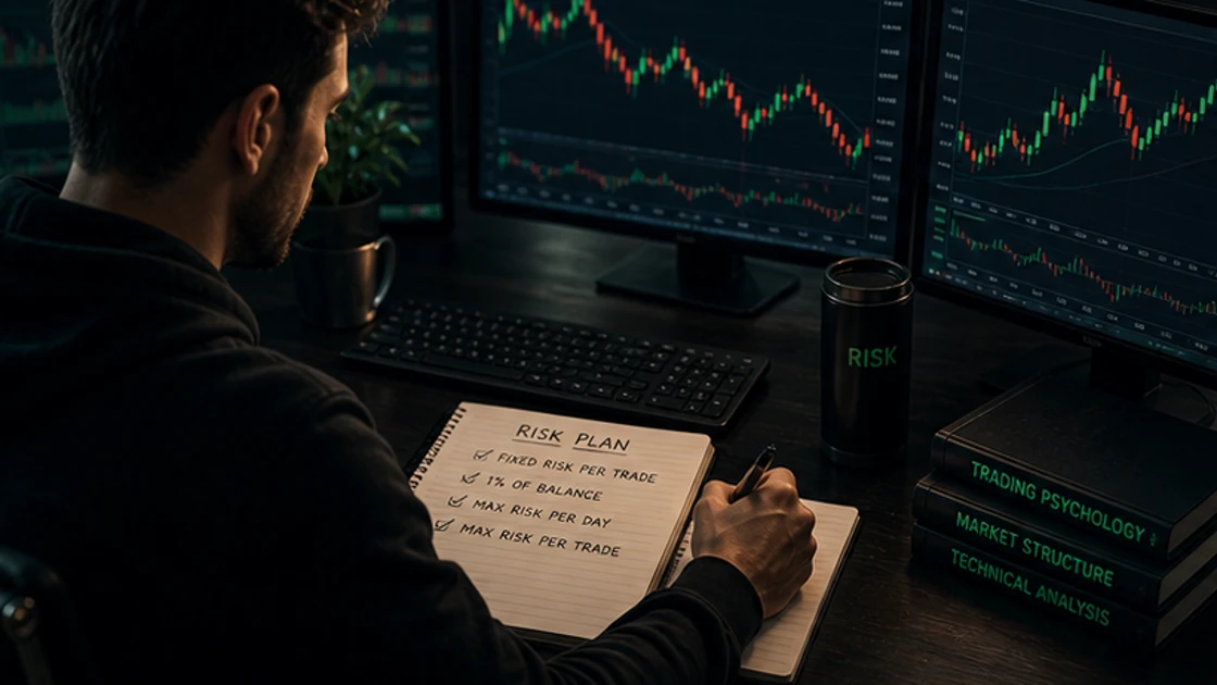 Quotex money management dashboard with deposit shield and risk checklist