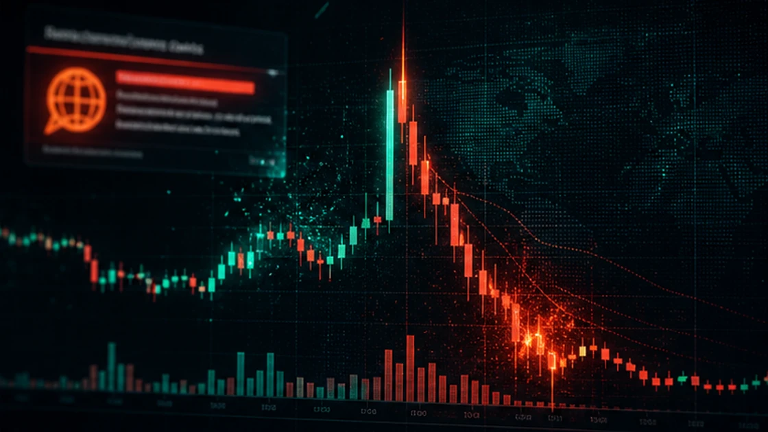 Fed rate decision market reaction dashboard with stocks, Bitcoin and gold charts in QX Hub style
