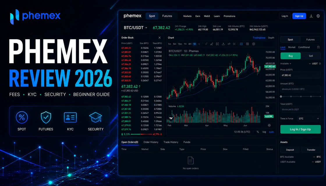 Phemex review 2026 with trading interface security and fee checks