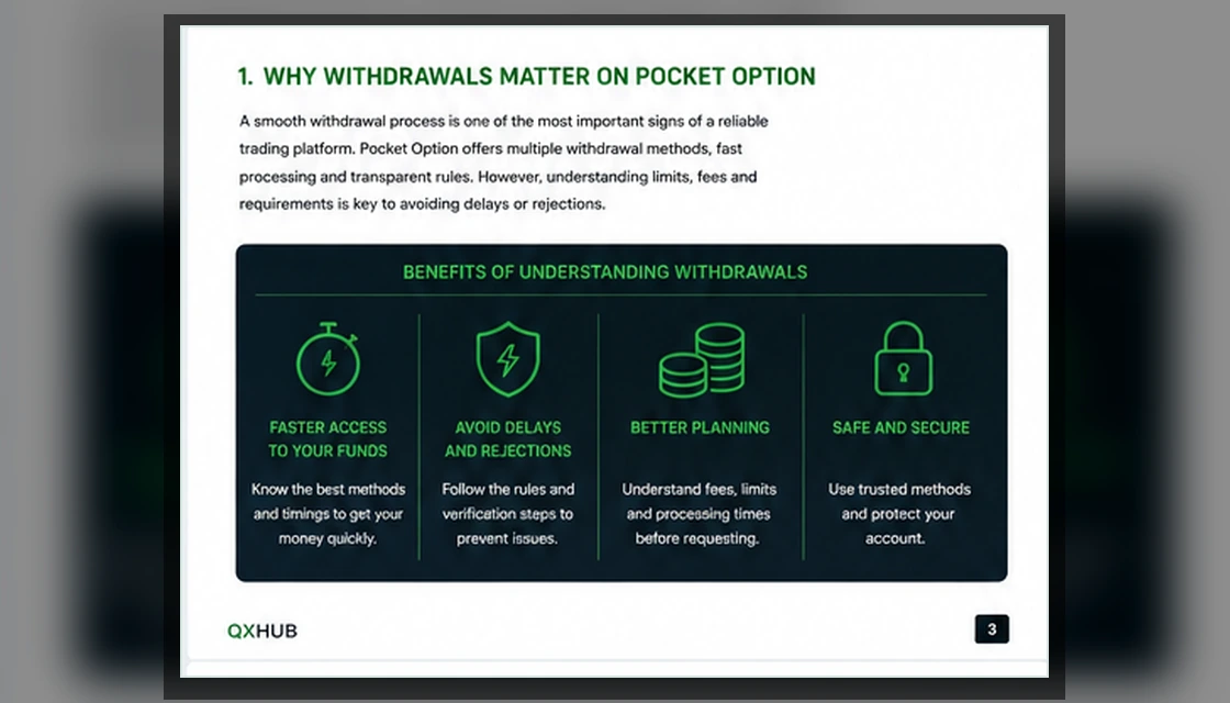 Benefits of understanding Pocket Option withdrawal rules including planning safety and fewer delays