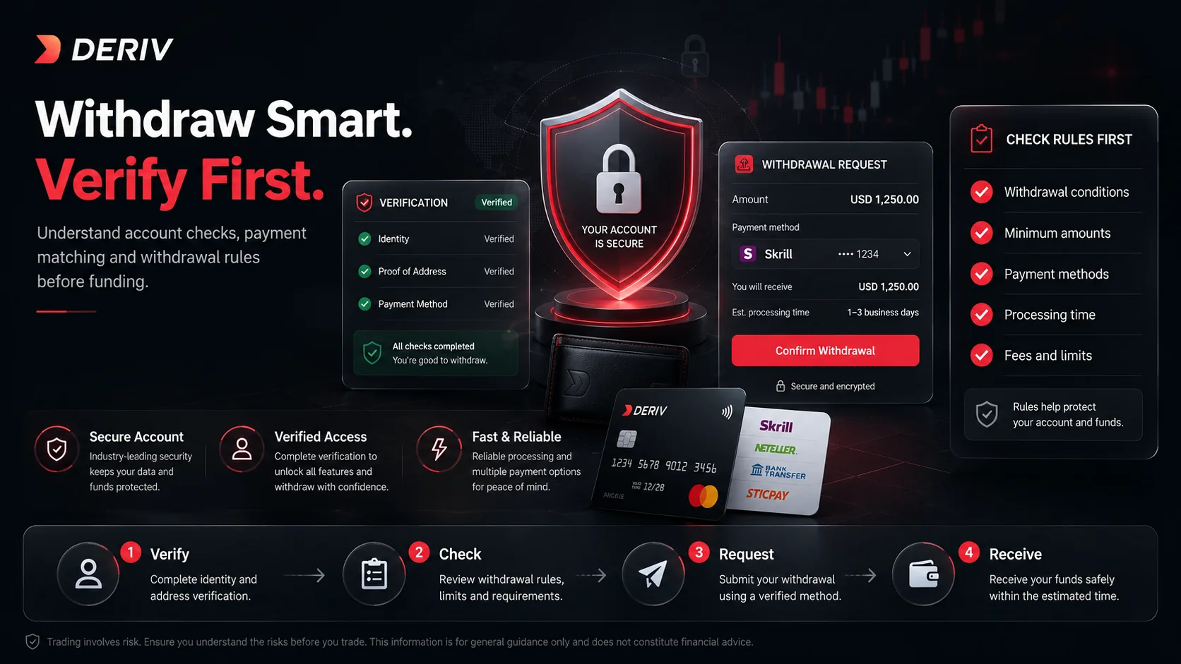 Deriv withdrawal and verification check before opening a broker account
