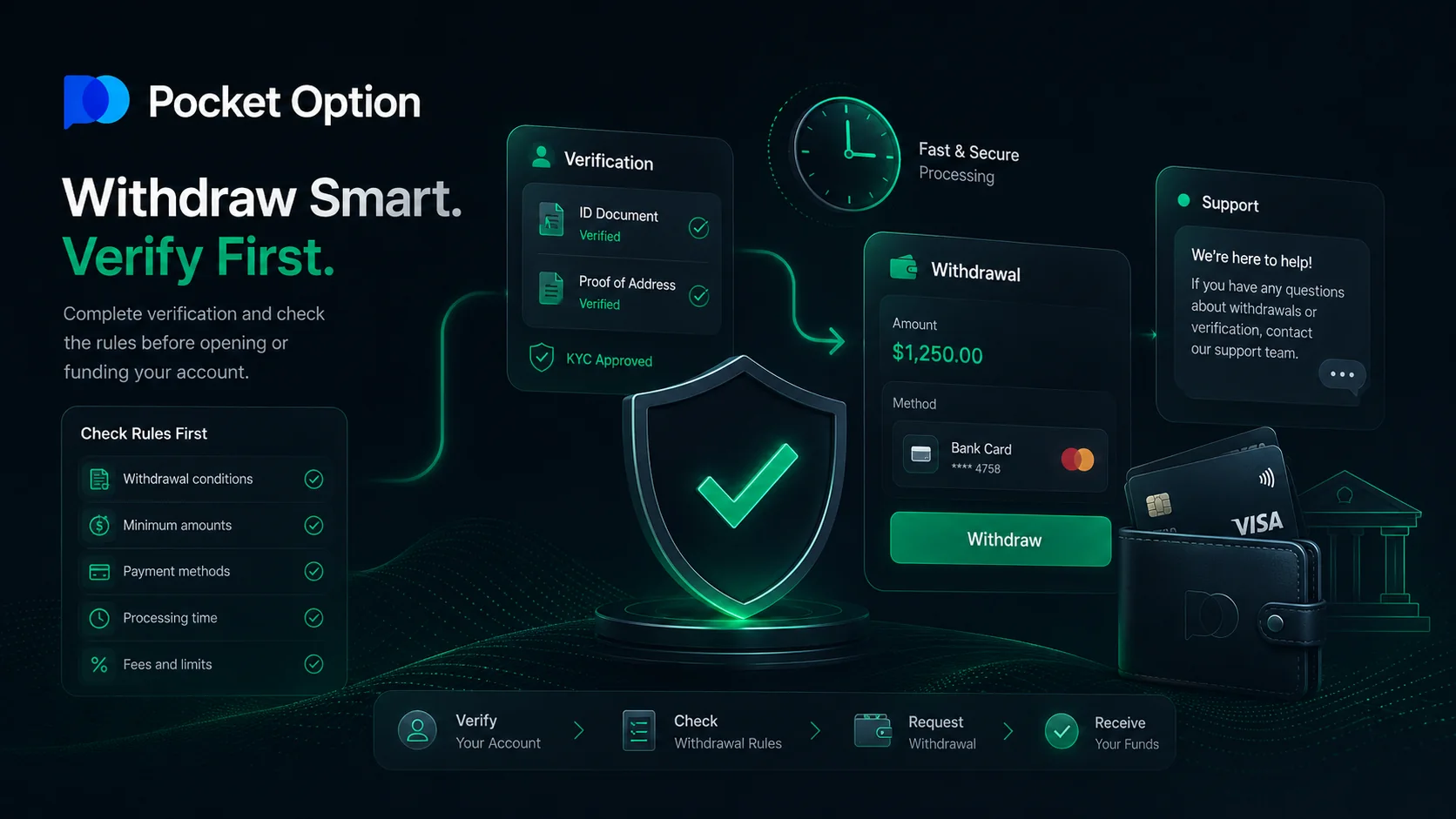 Pocket Option withdrawal and verification check before opening a broker account